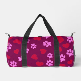 Bolsa de viaje con estampado de huellas de patas y