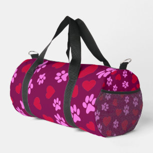 Bolsa de viaje con estampado de huellas de patas y