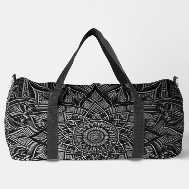 Bolsa de viaje con mandala de plata (Anverso)