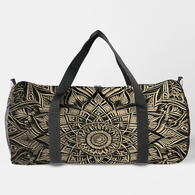 Bolsa de viaje con mandala dorado (Reverso)