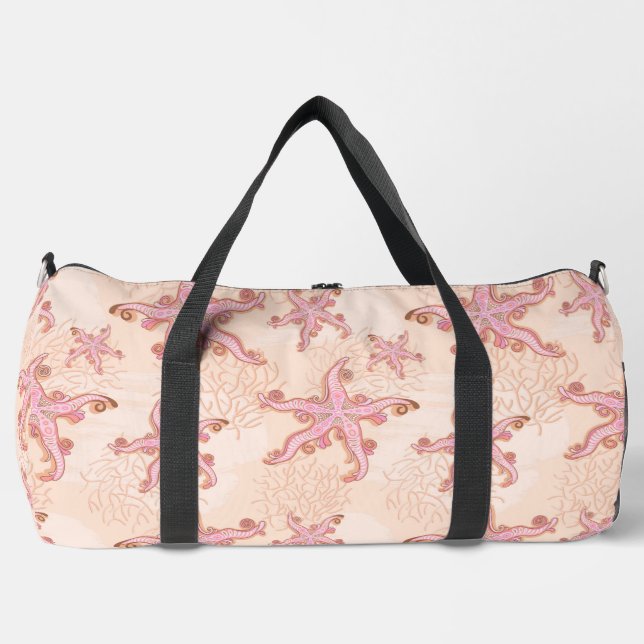 Bolsa de viaje con patrón pastel rosa de estrellas (Anverso)