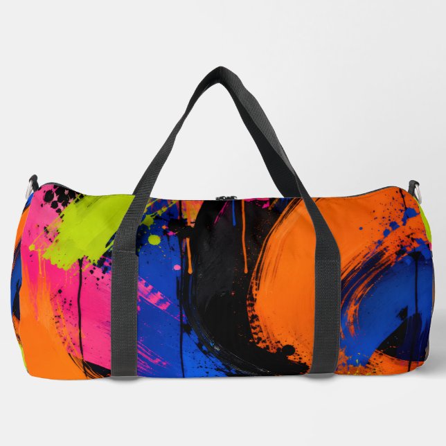 Bolsa de viaje con salpicaduras de pintura abstrac (Anverso)