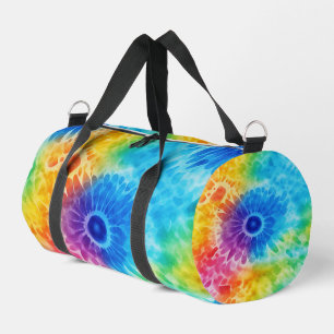 Bolsa de viaje con Tie Dye de arcoíris floreciendo