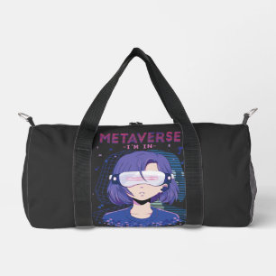 Bolsa de viaje de chica de anime con gafas de real
