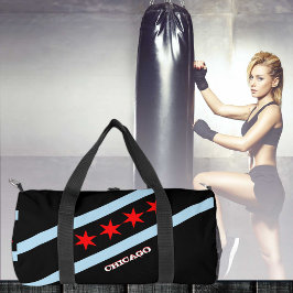 Bolsa de viaje de Chicago, negro de moda, bandera 