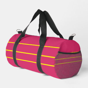 Bolsa de viaje de color rosa caliente con amarillo