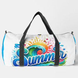 Bolsa de viaje grande Coloridas olas de verano