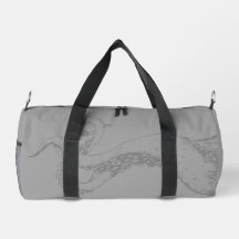 bolsa de viaje gris tentáculos de pulpo sobre gris