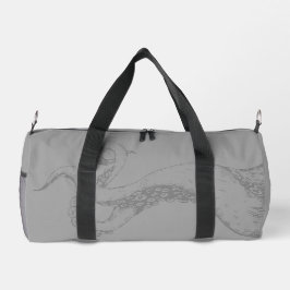 bolsa de viaje gris tentáculos de pulpo sobre gris