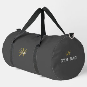 Bolsa de viaje o deporte con monograma gris negro