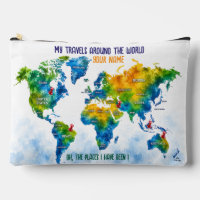 Bolsa de viaje personalizada con mapa del mundo en
