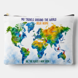 Bolsa de viaje personalizada con mapa del mundo en