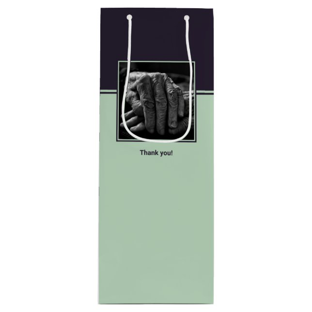 Bolsa de vino de agradecimiento con imagen y logot (Anverso)