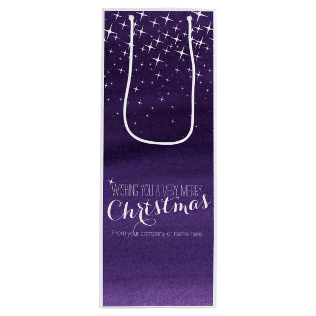 Bolsa de vino de los Navidades de acuarela nocturn (Anverso)