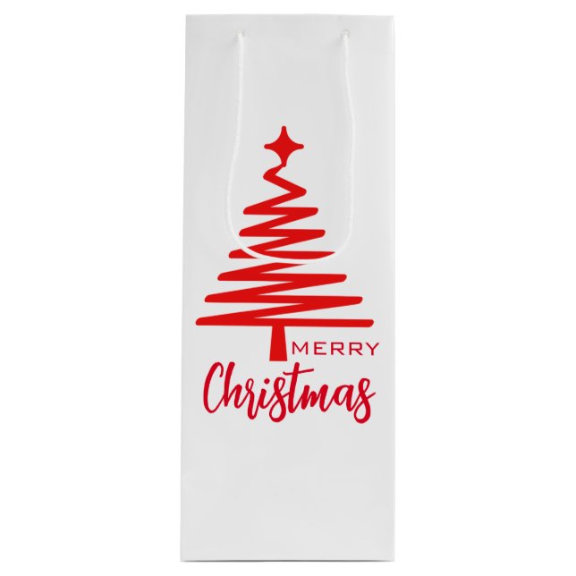 Bolsa de vino de Navidad Cubre White Red Merry (Anverso)