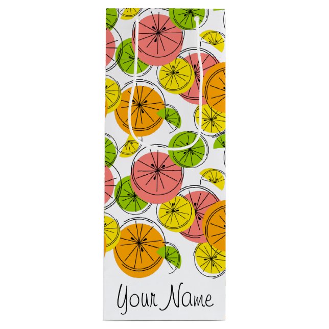 Bolsa de vino de regalo de nombre cítrico (Anverso)