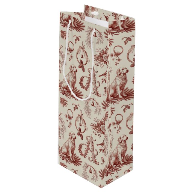 Bolsa de vino para perro en Navidad con letra A de (Angulo Anverso)