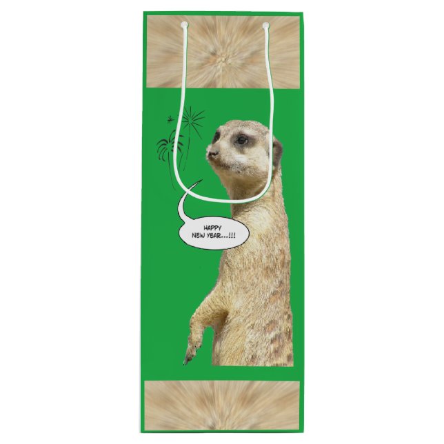 Bolsa de Vino Verde de Meerkat de Año Nuevo (Anverso)