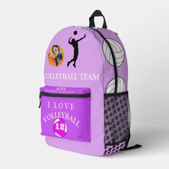 Bolsa de voleibol de fotos Girly Purple personaliz (Esquina derecha trasera )