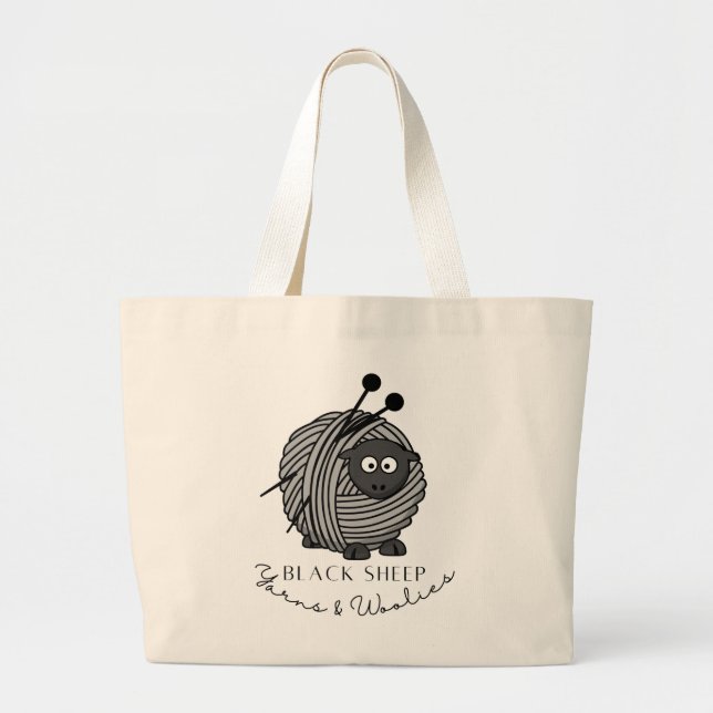Bolsa de yarns y lana de ovejas negras (Frente)