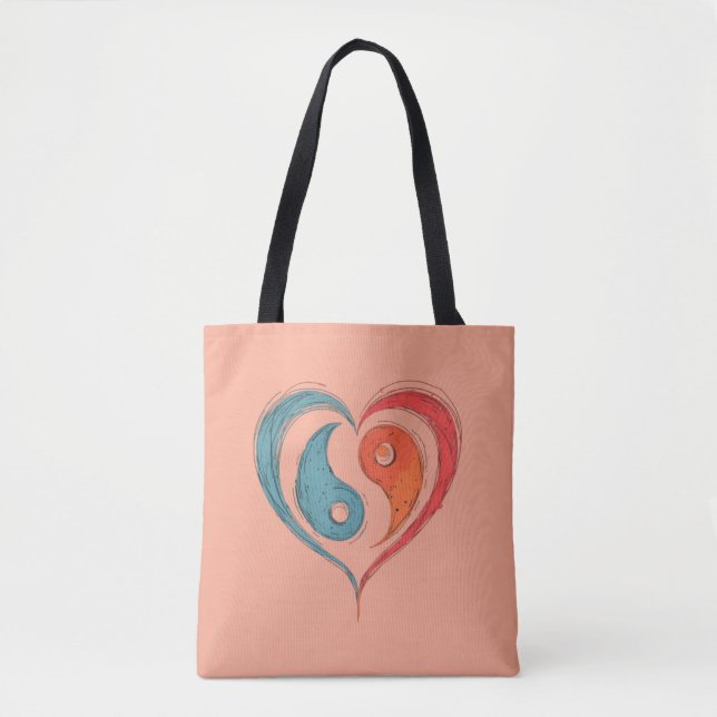 Bolsa de yin yang Heart Tote - Personalizada (Anverso)