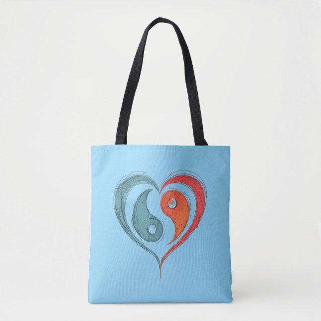 Bolsa de yin yang Heart Tote - Personalizada (Anverso)