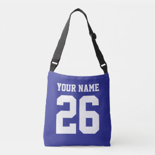 Bolsa deportiva azul de cuerpo cruzado con número
