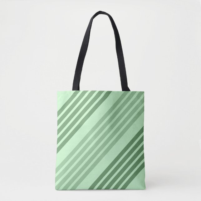 Bolsa diagonal verde de rayas toscas (Anverso)