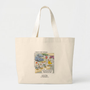 Bolsa divertida de pollo cruzando la carretera