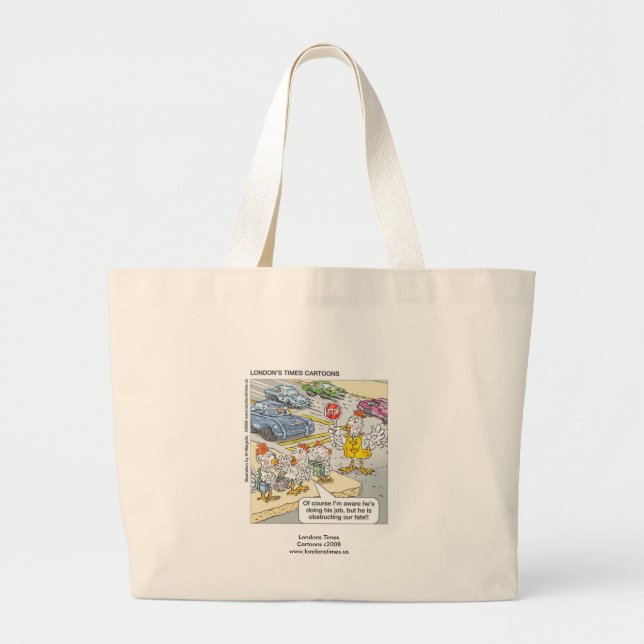 Bolsa divertida de pollo cruzando la carretera (Frente)