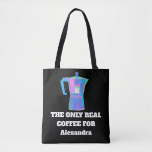 Bolsa divertida para el esnob del café con nombre
