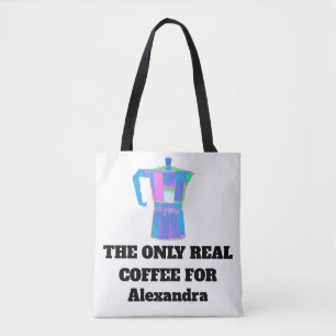 Bolsa divertida para el esnob del café con nombre