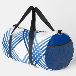 Bolsa Duffel - Bandas azules recortadas diagonalme
