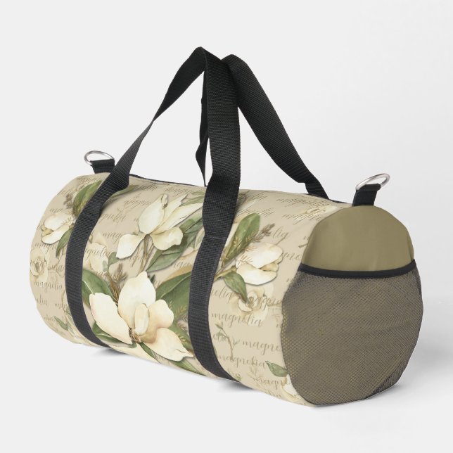 Bolsa Duffel de impresión floral de Magnolia (Esquina derecha)