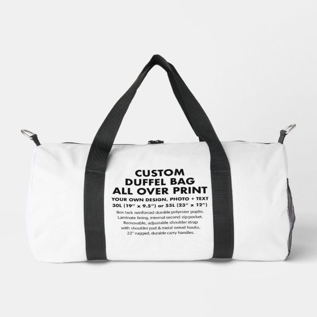 Bolsa Duffel de impresión personalizada en todo el (Anverso)