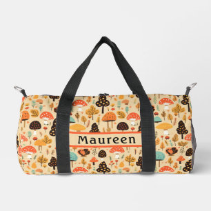 Bolsa Duffel de la crema del jardín de hongos