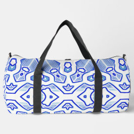 Bolsa Duffel, diseño clásico moderno azul y blanco