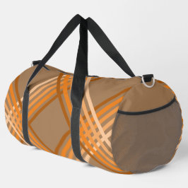 Bolsa Duffel - Rayas Naranjas en Brown