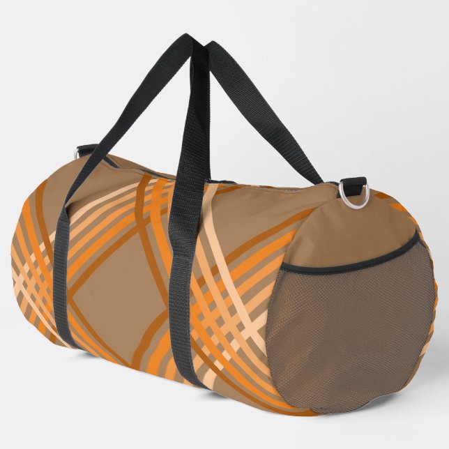 Bolsa Duffel - Rayas Naranjas en Brown (Esquina derecha)