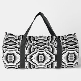 Bolsa Duffel, tema floral blanco y negro diseño