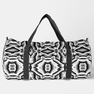 Bolsa Duffel, tema floral blanco y negro diseño