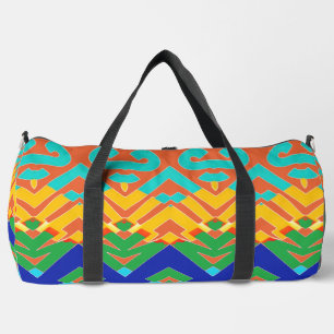 Bolsa Duffel, un patrón de zigzag multicolor clási
