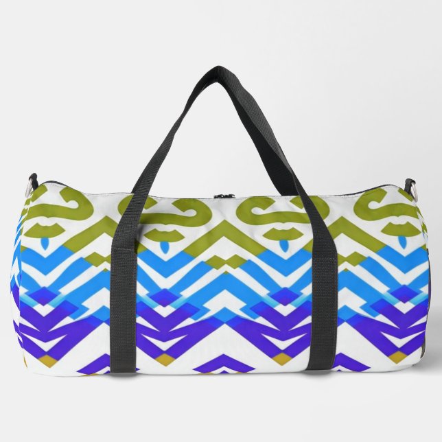 Bolsa Duffel, un patrón de zigzag multicolor clási (Anverso)
