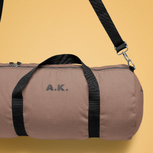 Bolsa Duffle de monograma negro moderno marrón cla