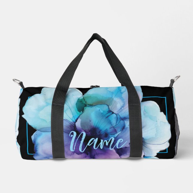 Bolsa Duffle Personalizada de 19" - Flor acuática (Anverso)