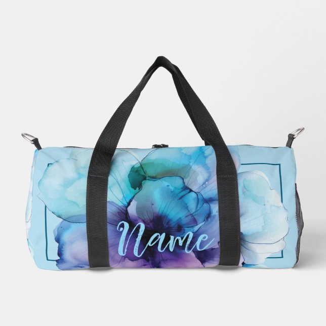 Bolsa Duffle Personalizada de 19" - Flor acuática (Anverso)