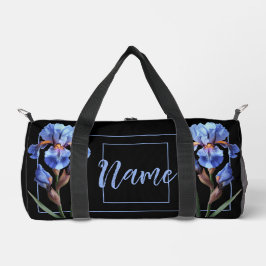 Bolsa Duffle Personalizada de 19" - Flor Iris Azul