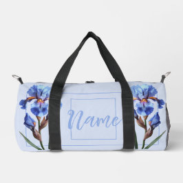 Bolsa Duffle Personalizada de 19" - Flor Iris Azul