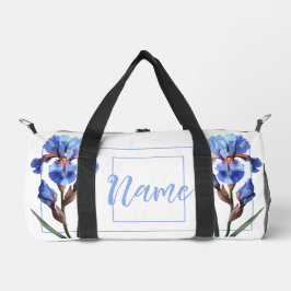 Bolsa Duffle Personalizada de 19" - Flor Iris Azul