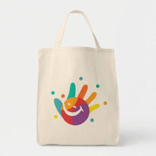 Bolsa Ecológica de Mano con Huella de Mano Colorid